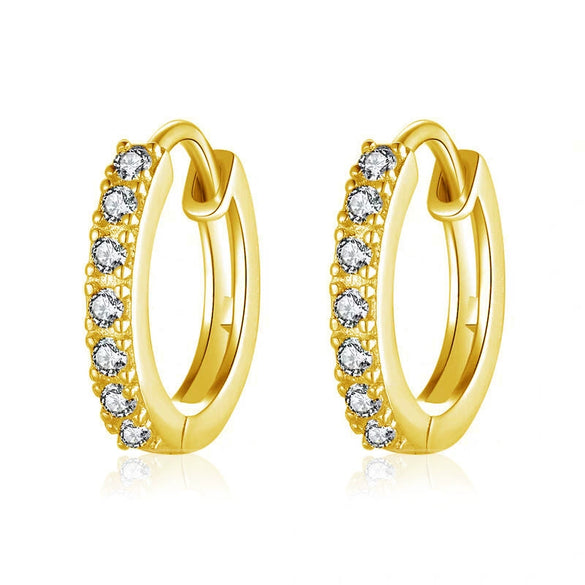 Wholesale Unisex Fashion Zircon And Crystal Earrings In Geometric Style Made Of Alloy With Electroplating Treatment