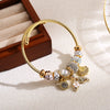 Wholesale Unisex Fashionable Geometric Diamond Inlaid Alloy Bracelet With Fishtail Pendant