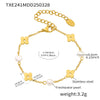 Wholesale Unisex Ferris Wheel Four Leaf Flower Electroplated Titanium Steel Necklace And Bracelet Jewelry