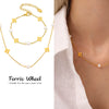 Wholesale Unisex Ferris Wheel Four Leaf Flower Electroplated Titanium Steel Necklace And Bracelet Jewelry