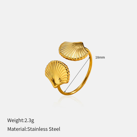 Wholesale Unisex Flower Pattern Stainless Steel Electroplated Ring With Simple Geometric Design