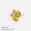 Wholesale Unisex Flower Pattern Stainless Steel Electroplated Ring With Simple Geometric Design