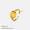 Wholesale Unisex Flower Pattern Stainless Steel Electroplated Ring With Simple Geometric Design