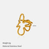 Wholesale Unisex Flower Pattern Stainless Steel Electroplated Ring With Simple Geometric Design
