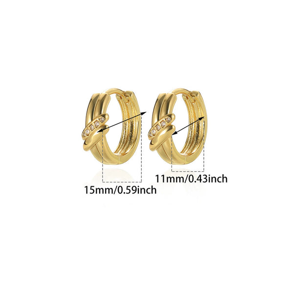 Wholesale Unisex Geometric And Heartshaped Copper Goldplated Earrings