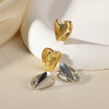 Wholesale Unisex Geometric And Heartshaped Copper Goldplated Earrings