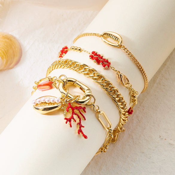 Wholesale Unisex Geometric Animal Zodiac Alloy Electroplated Pendant Bracelet Set