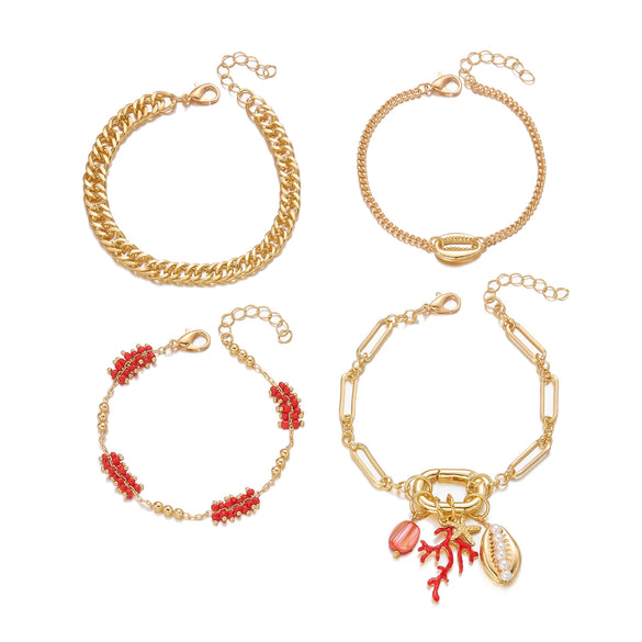 Wholesale Unisex Geometric Animal Zodiac Alloy Electroplated Pendant Bracelet Set