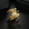 Wholesale Unisex Geometric Asymmetric Exaggerated Titanium Steel Ring Gold Plated