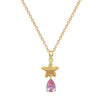 Wholesale Unisex Geometric Cartoon Minimalist Stainless Steel And Copper Diamond Necklace With Water Drop And Sea Star Design