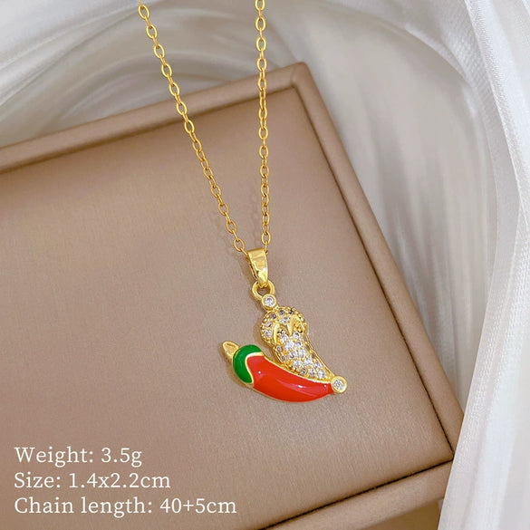Wholesale Unisex Geometric Cartoon Minimalist Stainless Steel Copper Pendant Necklace