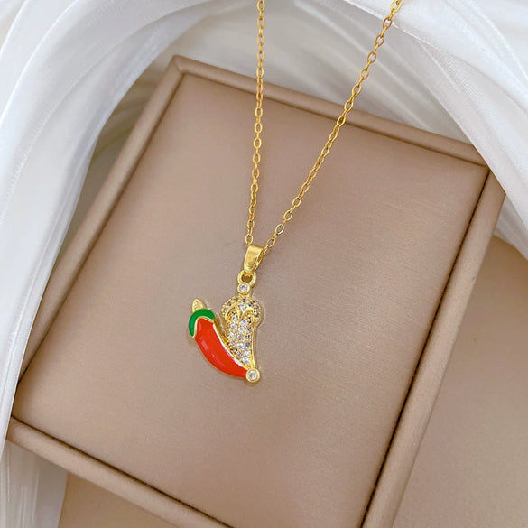 Wholesale Unisex Geometric Cartoon Minimalist Stainless Steel Copper Pendant Necklace