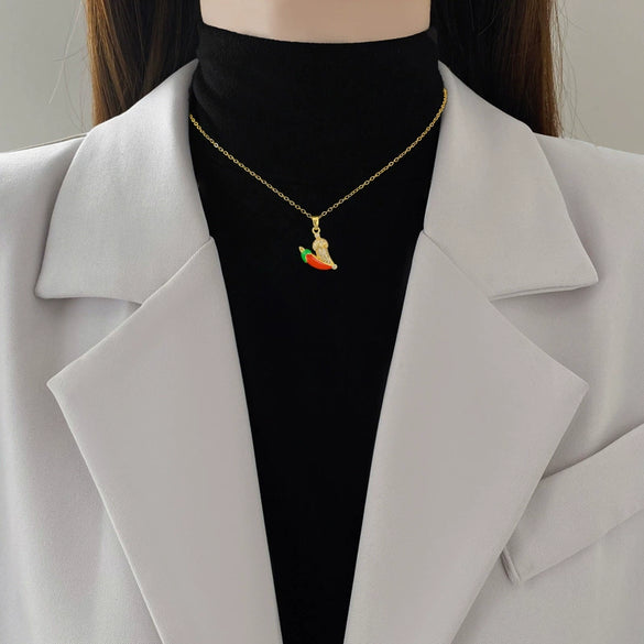 Wholesale Unisex Geometric Cartoon Minimalist Stainless Steel Copper Pendant Necklace