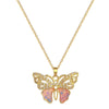 Wholesale Unisex Geometric Cartoon Natural Style Stainless Steel Copper Pendant Necklace With Butterfly Pattern
