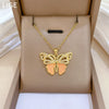 Wholesale Unisex Geometric Cartoon Natural Style Stainless Steel Copper Pendant Necklace With Butterfly Pattern