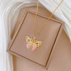 Wholesale Unisex Geometric Cartoon Natural Style Stainless Steel Copper Pendant Necklace With Butterfly Pattern
