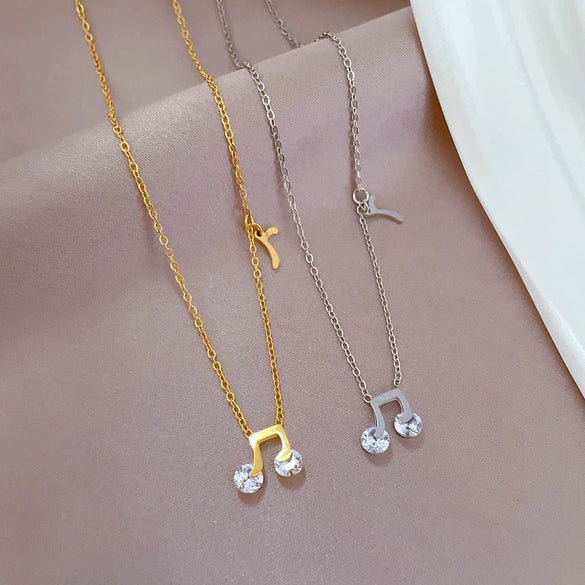 Wholesale Unisex Geometric Cartoon Plant Flowers Style Electroplated Titanium Steel Necklace
