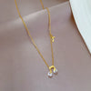 Wholesale Unisex Geometric Cartoon Plant Flowers Style Electroplated Titanium Steel Necklace