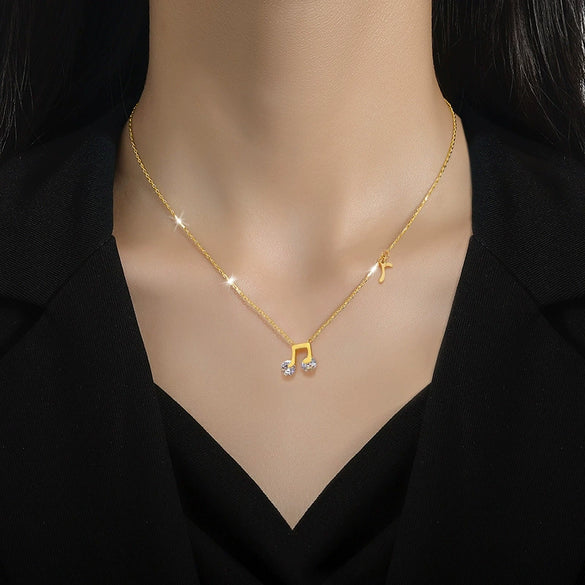 Wholesale Unisex Geometric Cartoon Plant Flowers Style Electroplated Titanium Steel Necklace