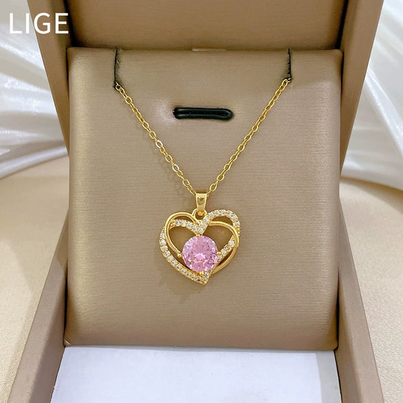 Wholesale Unisex Geometric Cartoon Stainless Steel Copper Pendant Necklace