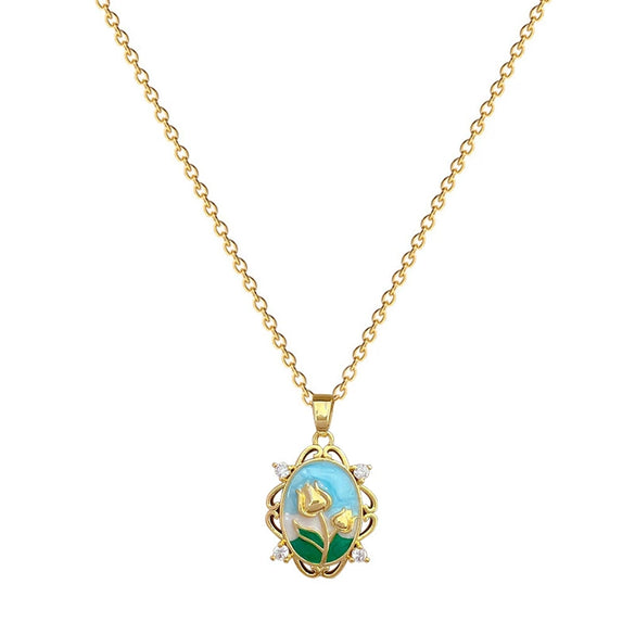Wholesale Unisex Geometric Cartoon Stainless Steel Copper Pendant Necklace
