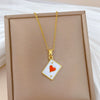 Wholesale Unisex Geometric Cartoon Stainless Steel Square Pendant Necklace
