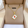 Wholesale Unisex Geometric Cartoon Stainless Steel Square Pendant Necklace