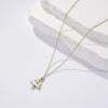 Wholesale Unisex Geometric Christmas Tree Necklace With Vacuum Plating Stainless Steel Ear Needle Ins Style Highend Elegant Accessory