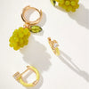Wholesale Unisex Geometric Colorful Zircon Fruit Stainless Steel Electroplated Earrings