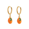 Wholesale Unisex Geometric Colorful Zircon Fruit Stainless Steel Electroplated Earrings
