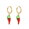 Wholesale Unisex Geometric Colorful Zircon Fruit Stainless Steel Electroplated Earrings