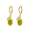 Wholesale Unisex Geometric Colorful Zircon Fruit Stainless Steel Electroplated Earrings