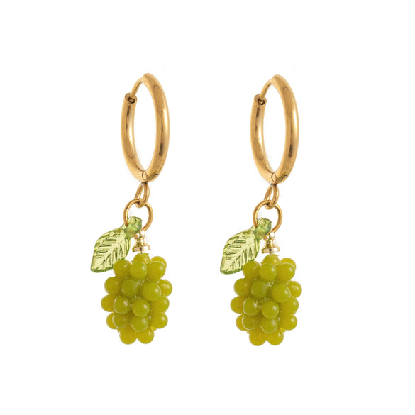 Wholesale Unisex Geometric Colorful Zircon Fruit Stainless Steel Electroplated Earrings