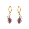 Wholesale Unisex Geometric Colorful Zircon Fruit Stainless Steel Electroplated Earrings
