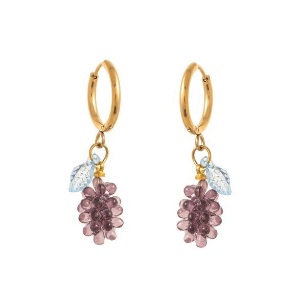 Wholesale Unisex Geometric Colorful Zircon Fruit Stainless Steel Electroplated Earrings