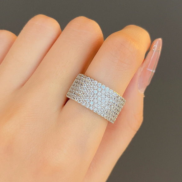 Wholesale Unisex Geometric Copper Diamond Ring With Zircon In Light Luxury Style