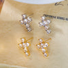 Wholesale Unisex Geometric Copper Steel Electroplated Zirconencrusted Fashion Casual Earrings