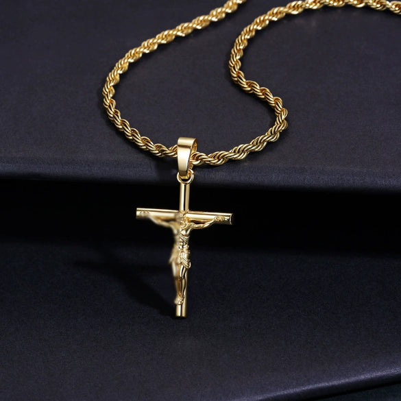 Wholesale Unisex Geometric Cross Necklace 18K Gold Plated Purely Handmade Copper