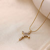 Wholesale Unisex Geometric Cross Necklace Made Of Environmentally Friendly Copper With Gold Electroplating