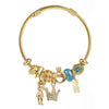Wholesale Unisex Geometric Crown Pattern Alloy Bracelet With Diamond Set Crown Pendant