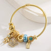 Wholesale Unisex Geometric Crown Pattern Alloy Bracelet With Diamond Set Crown Pendant