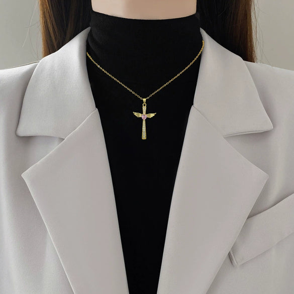 Wholesale Unisex Geometric Diamond Necklace With Titanium Steel And Copper Pendant