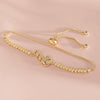 Wholesale Unisex Geometric Diamondencrusted Christmas Scepter Copper Bracelet 18K Gold Plated Inlaid With Zircon