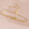 Wholesale Unisex Geometric Diamondencrusted Christmas Scepter Copper Bracelet 18K Gold Plated Inlaid With Zircon