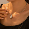 Wholesale Unisex Geometric Drop Shape Stainless Steel 18K Gold Plated Pendant Collar