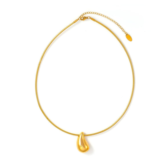 Wholesale Unisex Geometric Drop Shape Stainless Steel 18K Gold Plated Pendant Collar