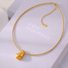 Wholesale Unisex Geometric Drop Shape Stainless Steel 18K Gold Plated Pendant Collar