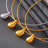 Wholesale Unisex Geometric Drop Shape Stainless Steel 18K Gold Plated Pendant Collar