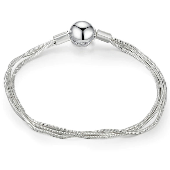 Wholesale Unisex Geometric Electroplated Metal Snake Bone Base Chain Bracelet For Diy Making