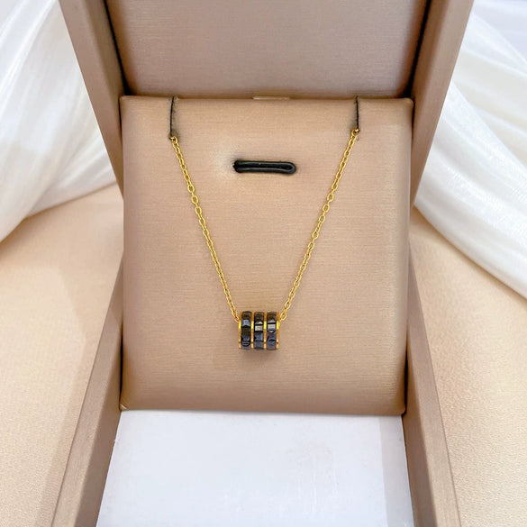 Wholesale Unisex Geometric Electroplated Titanium Steel Clavicle Necklace